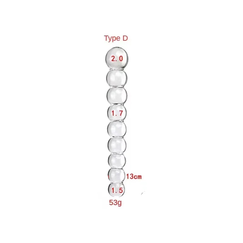 Glass Anal Plug Six-piece Set Pulling Beads Dual Use Small Dildos Butt Plugs Masturbation Posterior Dilation Adult Sex Toys