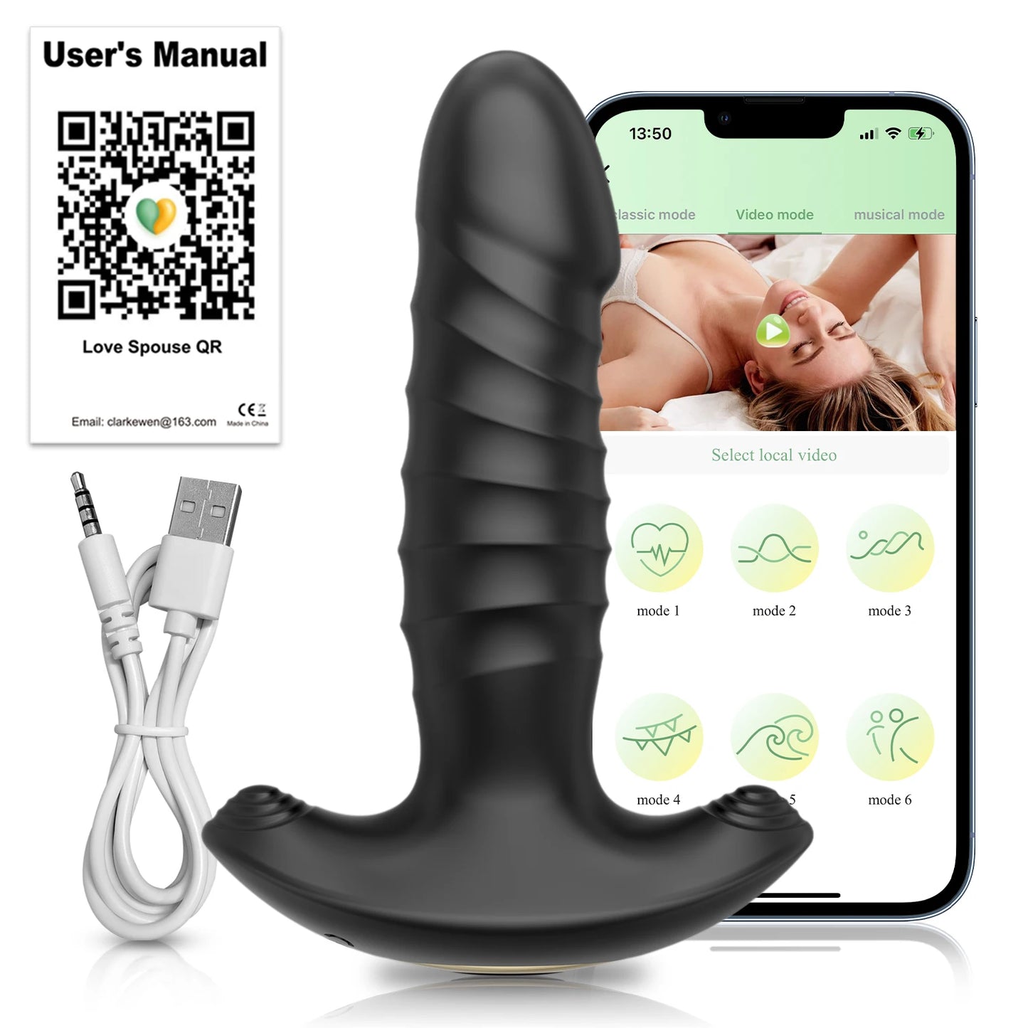 APP Control Female & Male Massager Vibrator Anal Plug Telescopic Butt Plug Female Sex Toy for Adult