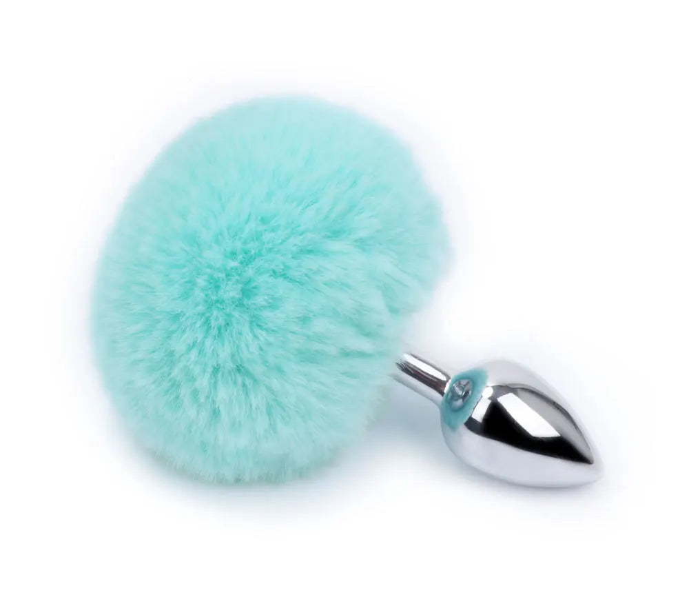 Metal Plush Rabbit Tail Anal Plug Prostate Massager Butt Plug Rabbit Ear BDSM Cosplay Erotic Sex Toys for Women Adults Sex Game