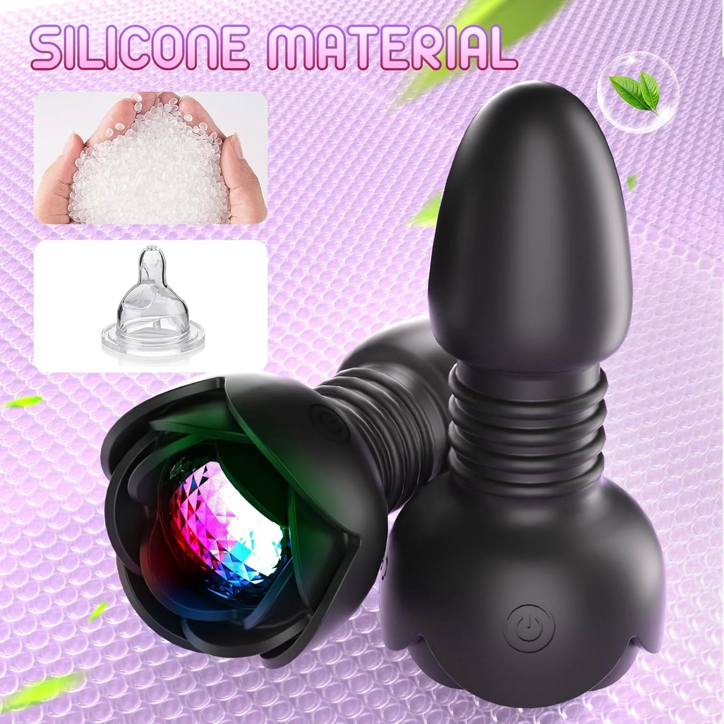 Telescopic Rose Anal Butt Plug Vibrator Wireless Remote Prostate Massager Female Vagina Masturbator for Adult Sex Toys for Women Men