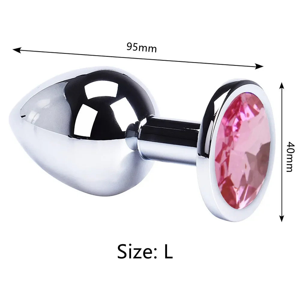 3 Size/set Metal Anal plug butt plug Sex Toys Butt Toys For Women/Men/Couples Adult Game Masturbator Anal S/M/L Diamond Sex Shop