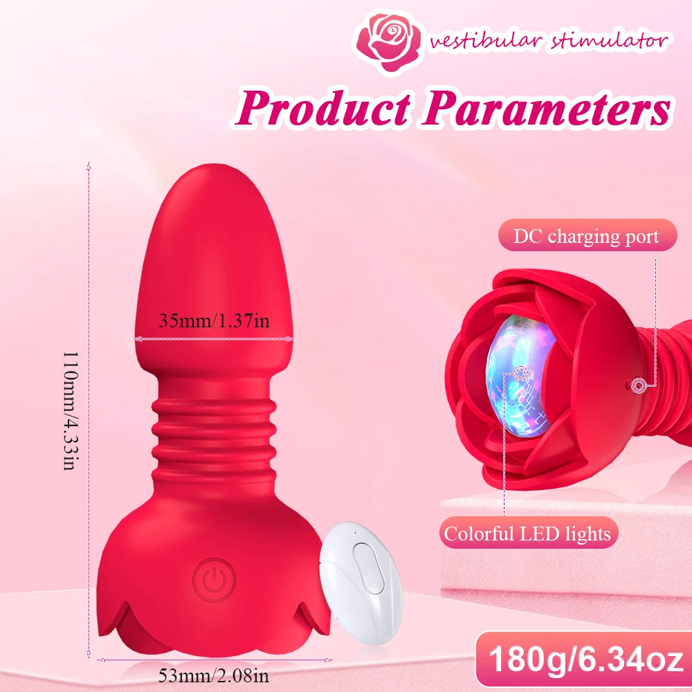Telescopic Anal Butt Plug Vibrator Wireless Remote Prostate Massager Female Vagina Masturbator for Adult Sex Toys for Women Men