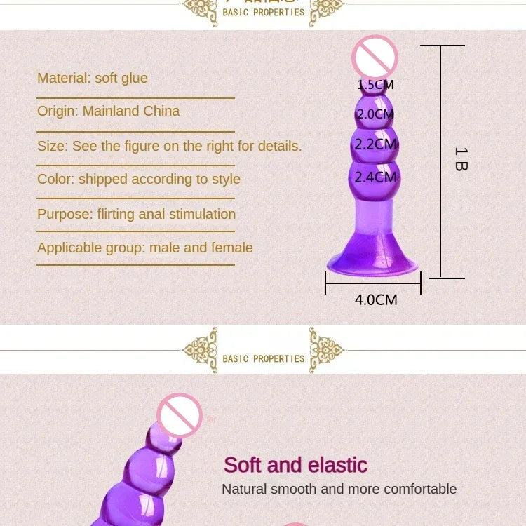 Anal Plug 6pcs Funny Butt Plug Backcourt Waterproof Silicone Comrades Adult Products Combination Set Massager Stick Training Kit