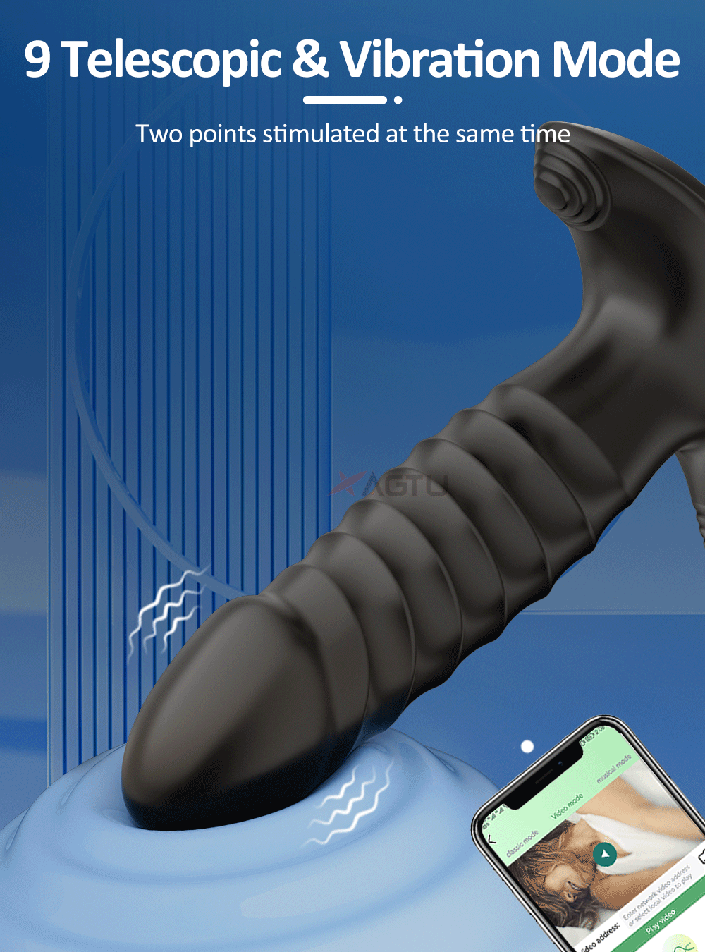 APP Control Female & Male Massager Vibrator Anal Plug Telescopic Butt Plug Female Sex Toy for Adult